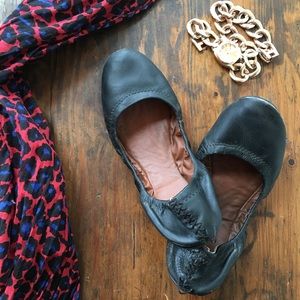 Lucky Brand Black Leather Ballet Flats